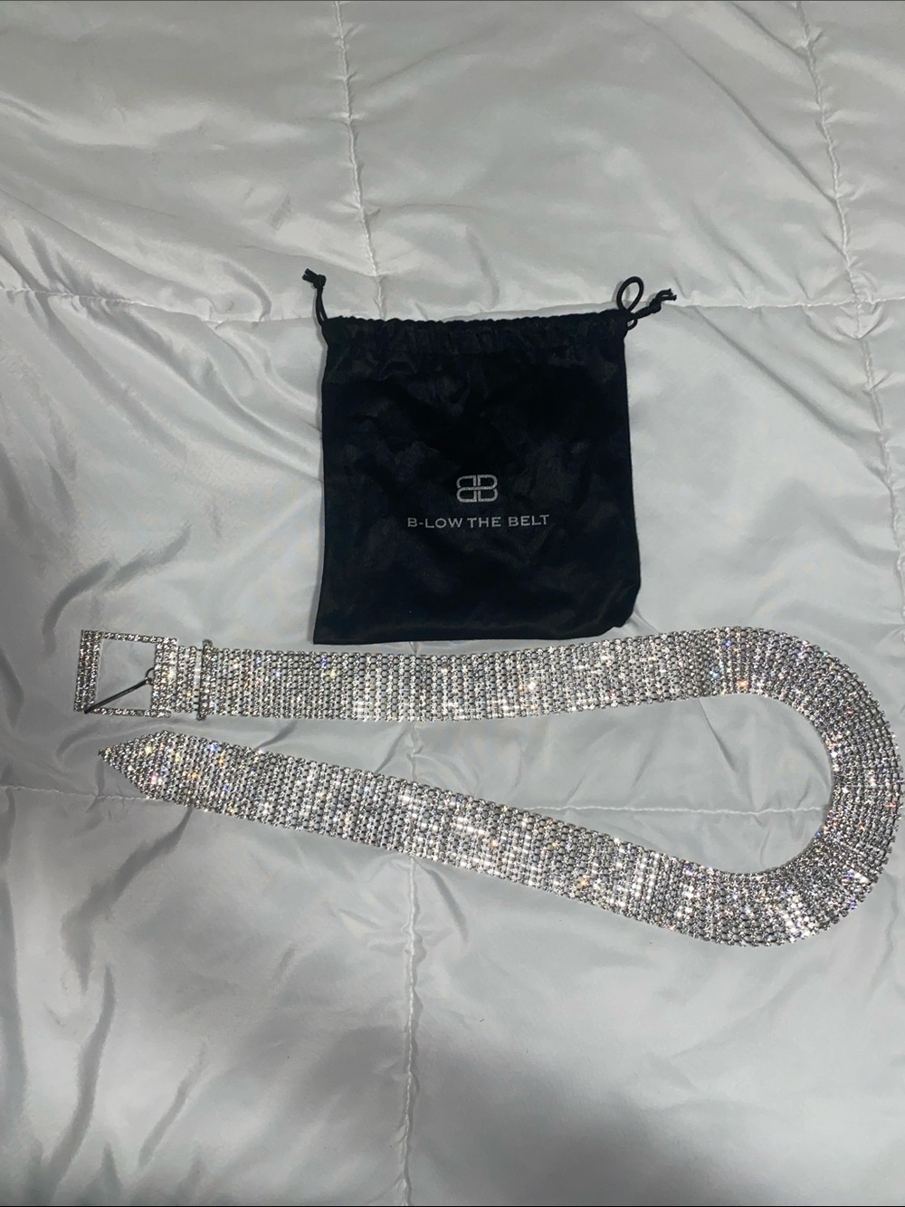 B-Low The Belt Silver Crystal Mesh Rhinestone Belt